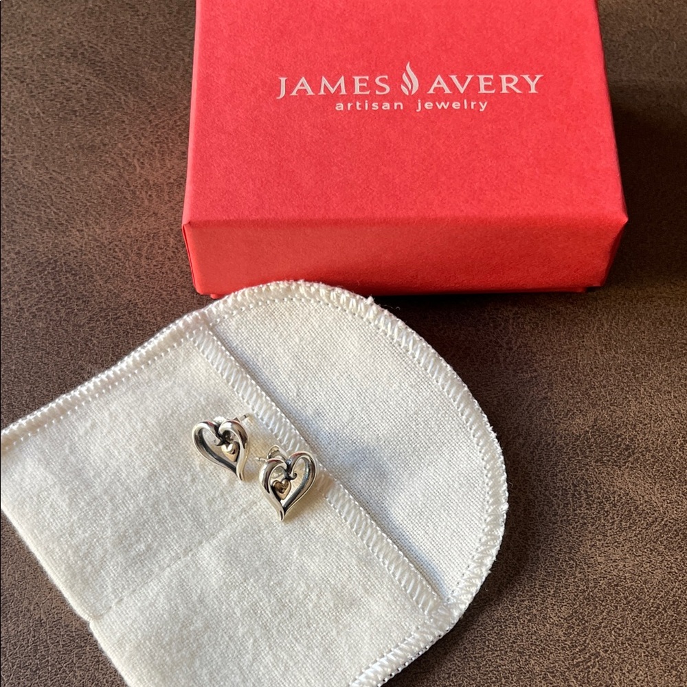 James Avery Silver Heart-Shaped Earrings